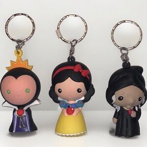Disney Snow White, Evil Queen, Witch Set Figural Key Ring, Set Of 3 Keychains